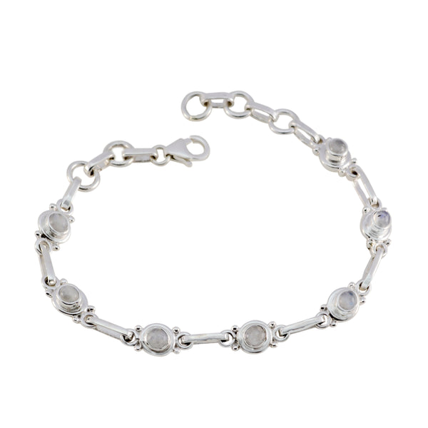 Rainbow Moonstone St. Patrick’s Day Featherlight White Silver Links Bracelet