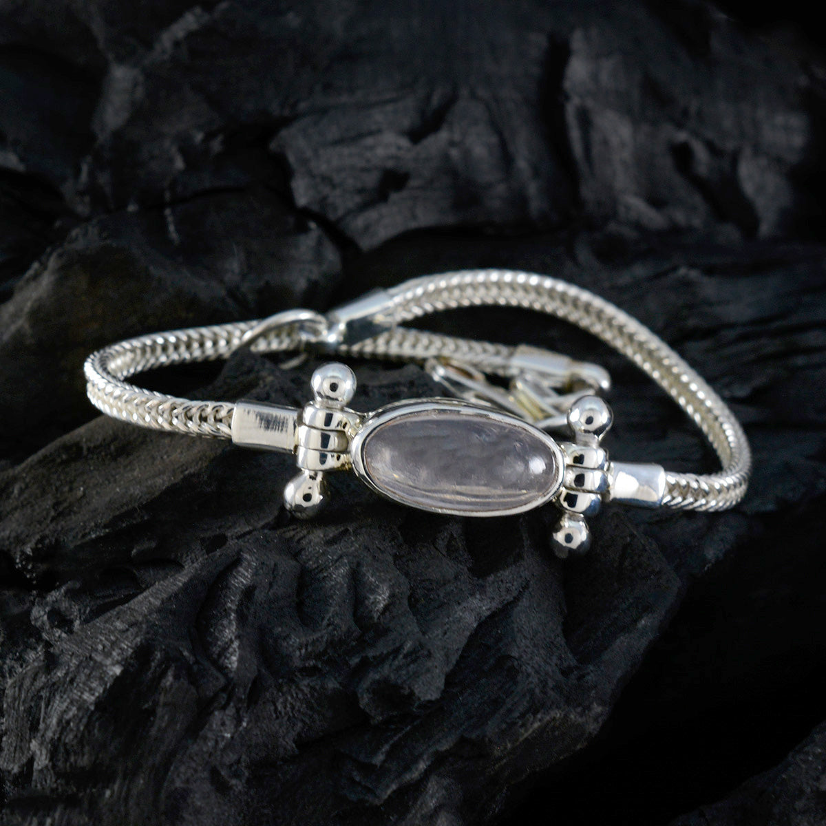 Rose Quartz Summer Bank Holiday  Featherlight Pink Sterling Silver Chain Bracelet