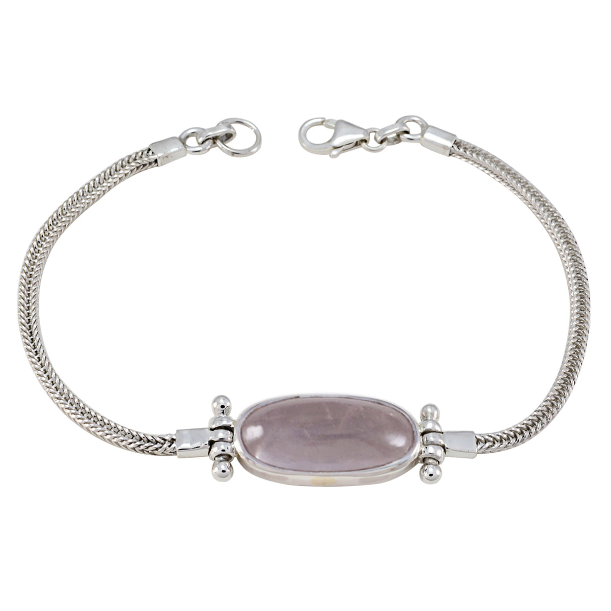 Rose Quartz Summer Bank Holiday  Featherlight Pink Sterling Silver Chain Bracelet