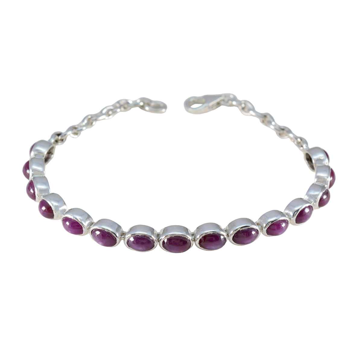 Ruby CZ Summer School Holidays Slim Red 925 Silver Tennis Bracelet