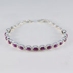 Ruby CZ Summer School Holidays Slim Red 925 Silver Tennis Bracelet