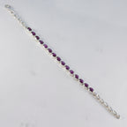 Ruby CZ Summer School Holidays Slim Red 925 Silver Tennis Bracelet