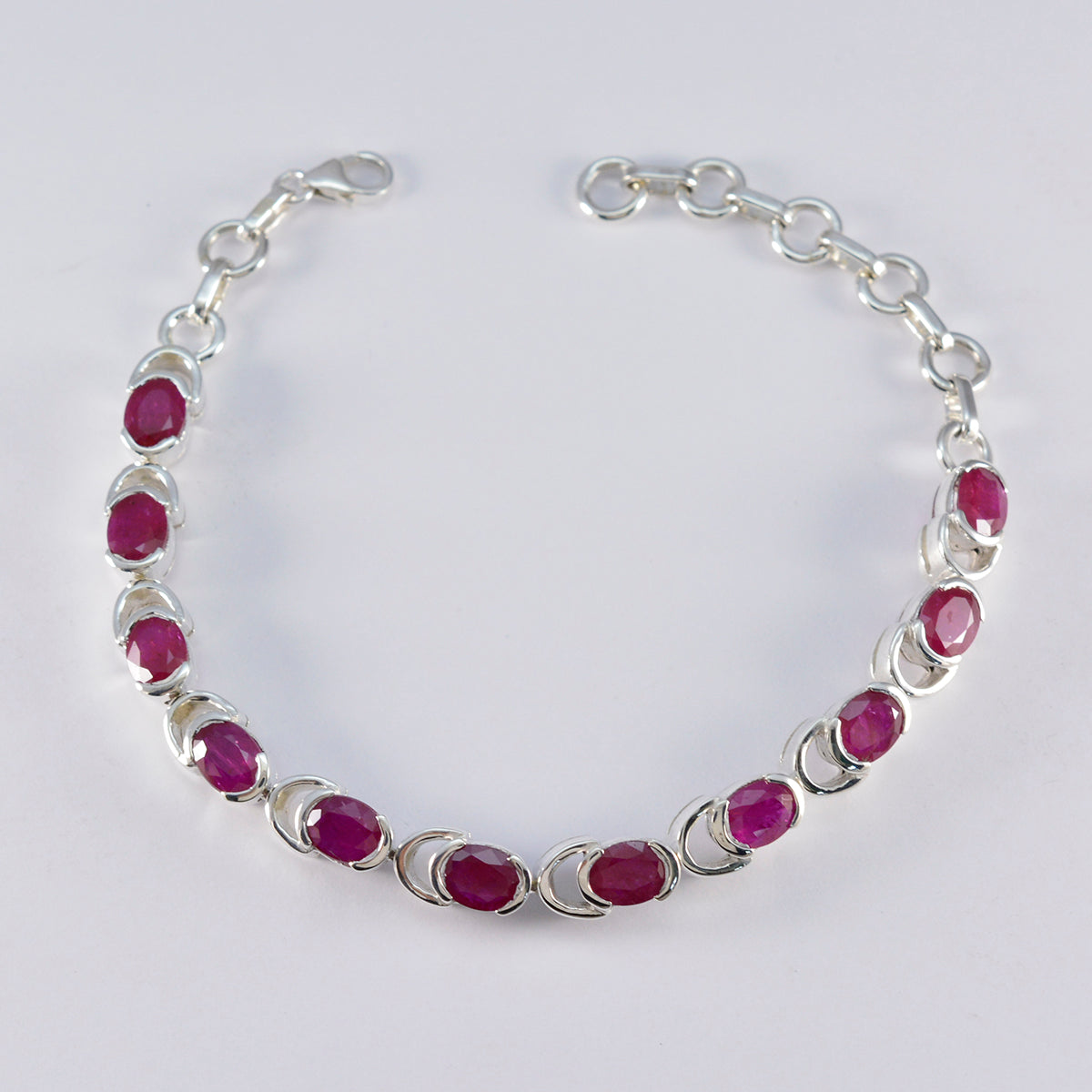 Armband mit winzigen roten Rubin-CZ-Gliedern aus Sterlingsilber mit Super Bowl Zweitbild