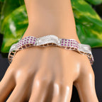 Ruby CZ Super Saturday Versatile Red Silver Tennis Bracelet
