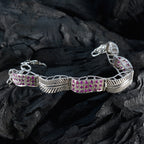 Ruby CZ Super Saturday Versatile Red Silver Tennis Bracelet