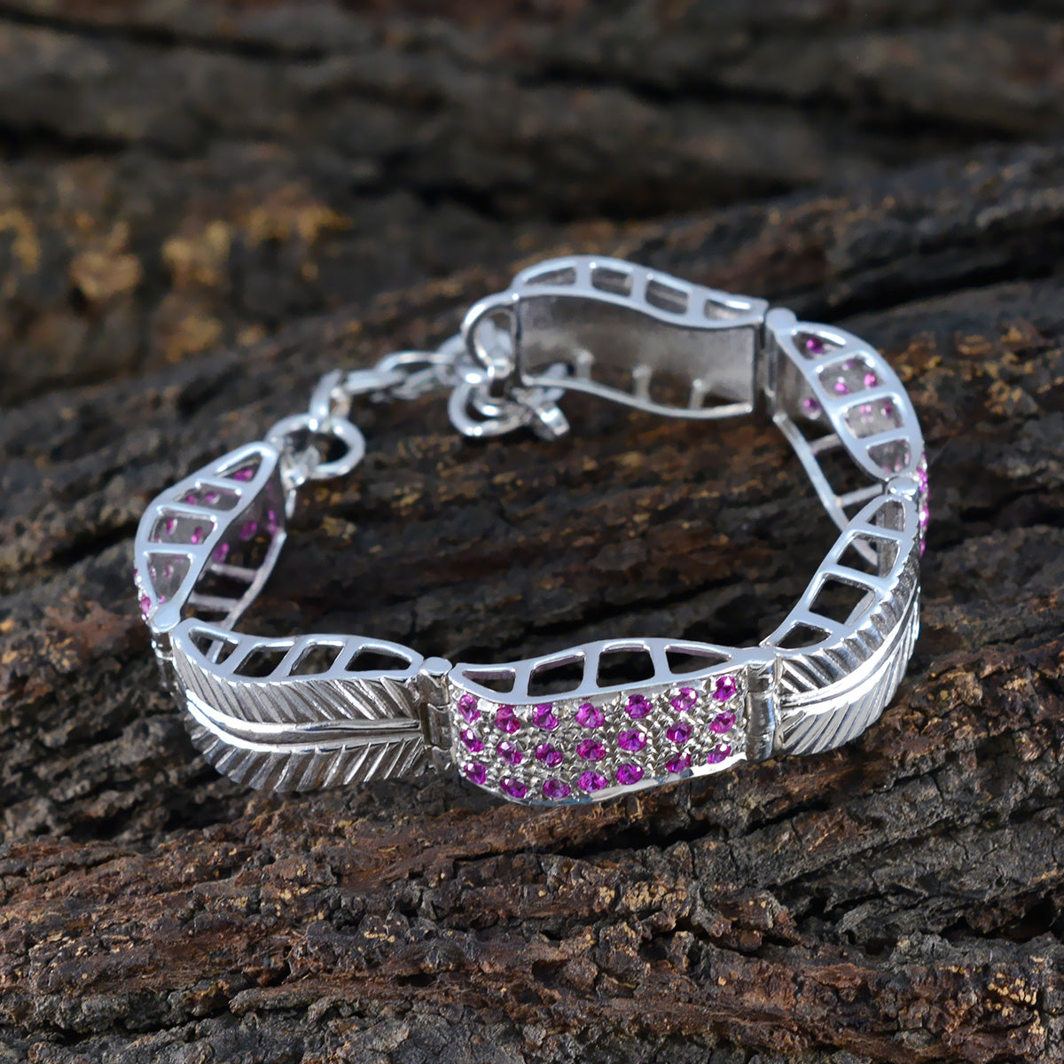 Ruby CZ Super Saturday Versatile Red Silver Tennis Bracelet