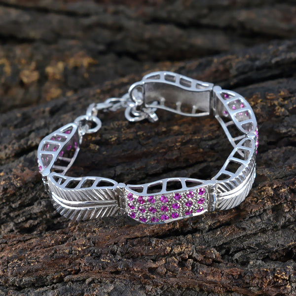 Ruby CZ Super Saturday Versatile Red Silver Tennis Bracelet