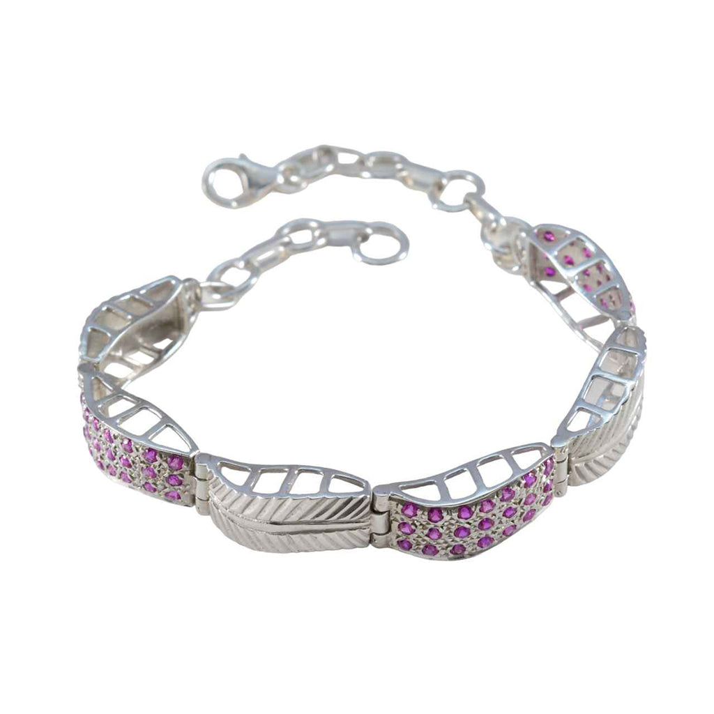 Ruby CZ Super Saturday Versatile Red Silver Tennis Bracelet