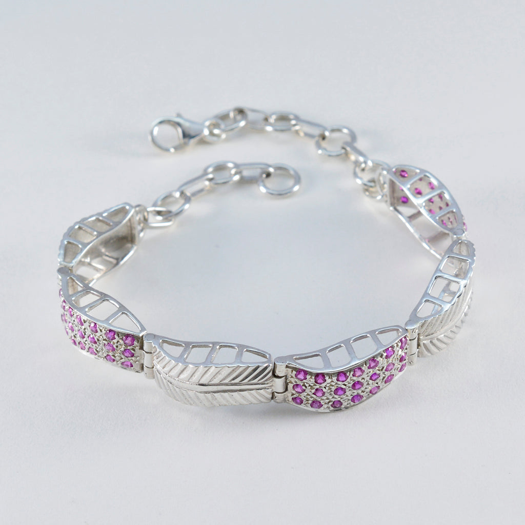 Ruby CZ Super Saturday Versatile Red Silver Tennis Bracelet