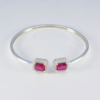 Ruby CZ Surprise Gift Tiny Red Sterling Silver Bangle Bracelet