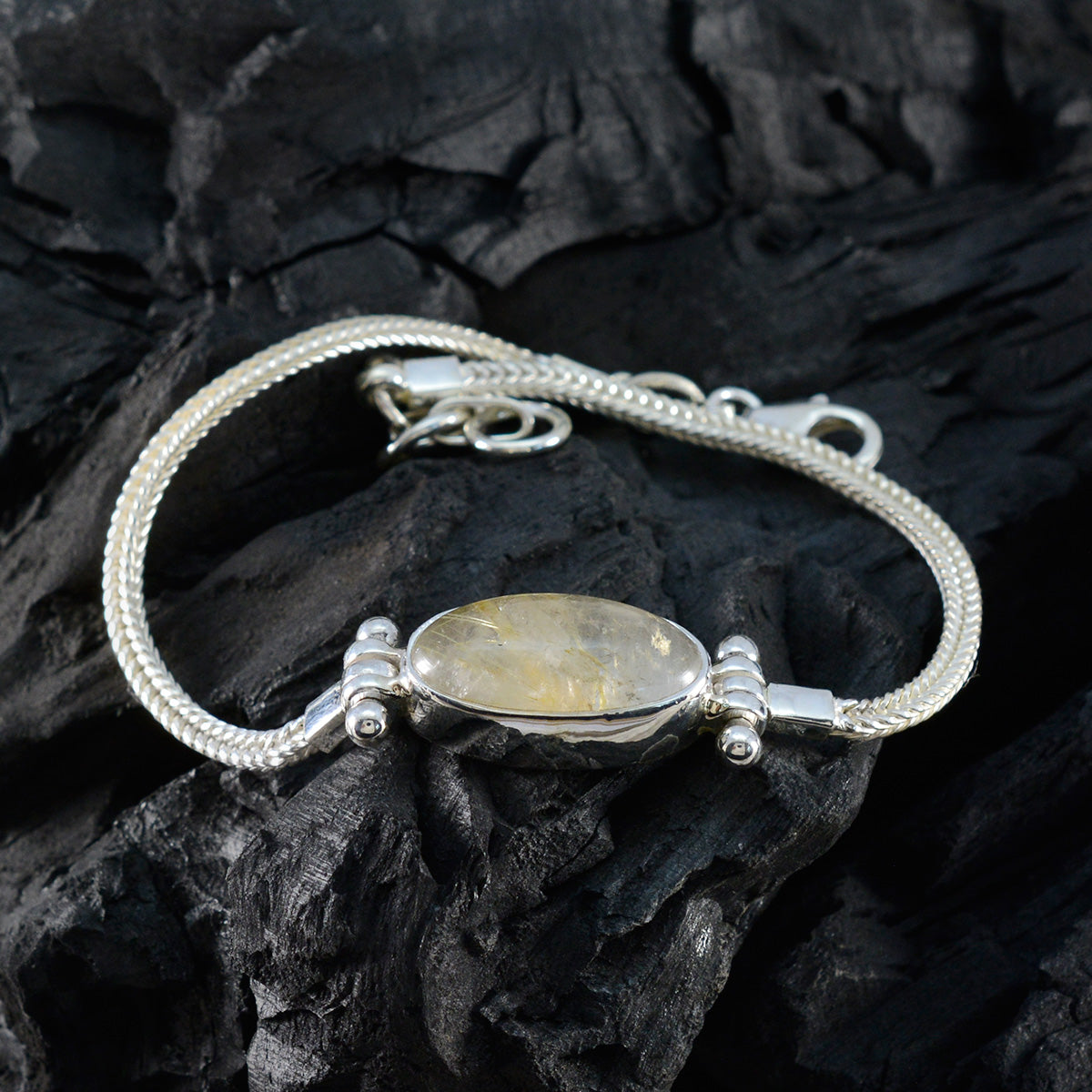 Rutile Quartz Sustainability Days   Featherlight Golden 925 Silver Chain Bracelet