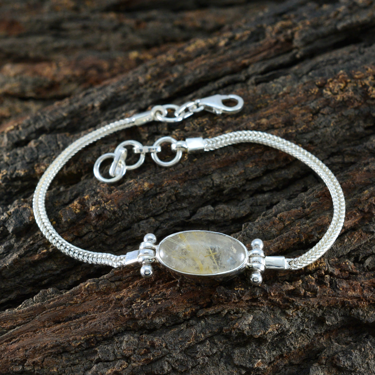 Rutile Quartz Sustainability Days   Featherlight Golden 925 Silver Chain Bracelet Secondary image