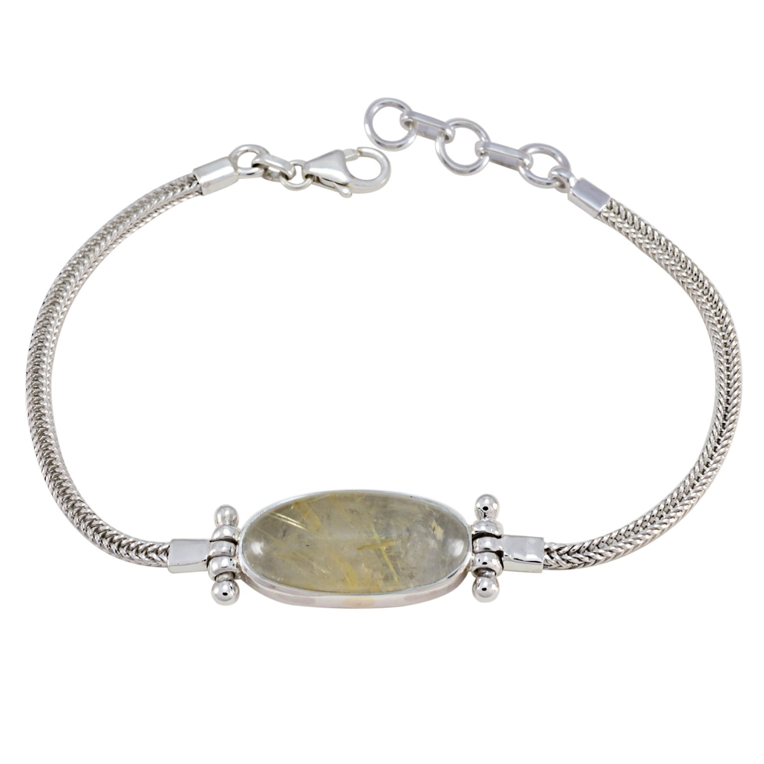 Rutilquarz Sustainability Days Federleichtes goldenes 925 Silber Kettenarmband Hauptbild