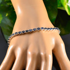 Blue Supphire CZ Teachers Day Tiny Blue Sterling Silver Tennis Bracelet