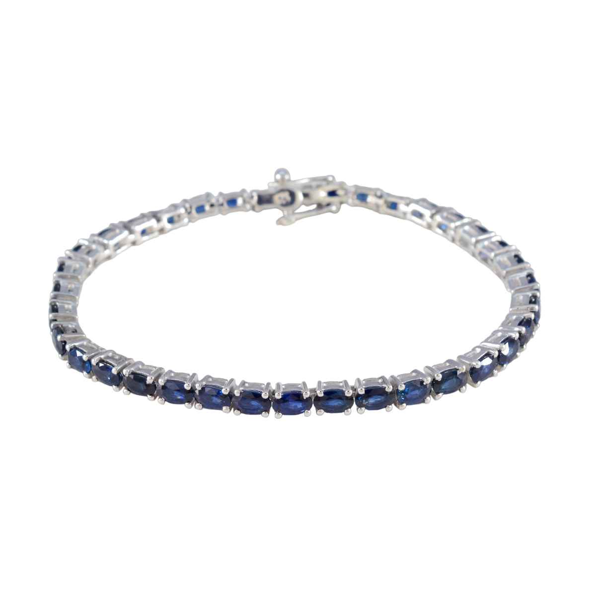 Blue Supphire CZ Teachers Day Tiny Blue Sterling Silver Tennis Bracelet