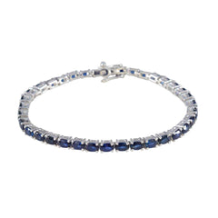 Blue Supphire CZ Teachers Day Tiny Blue Sterling Silver Tennis Bracelet