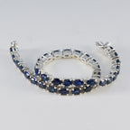 Blue Supphire CZ Teachers Day Tiny Blue Sterling Silver Tennis Bracelet