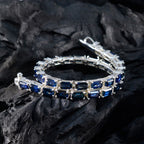 Blue Supphire CZ Thanksgiving Tiny Blue 925 Silver Tennis Bracelet
