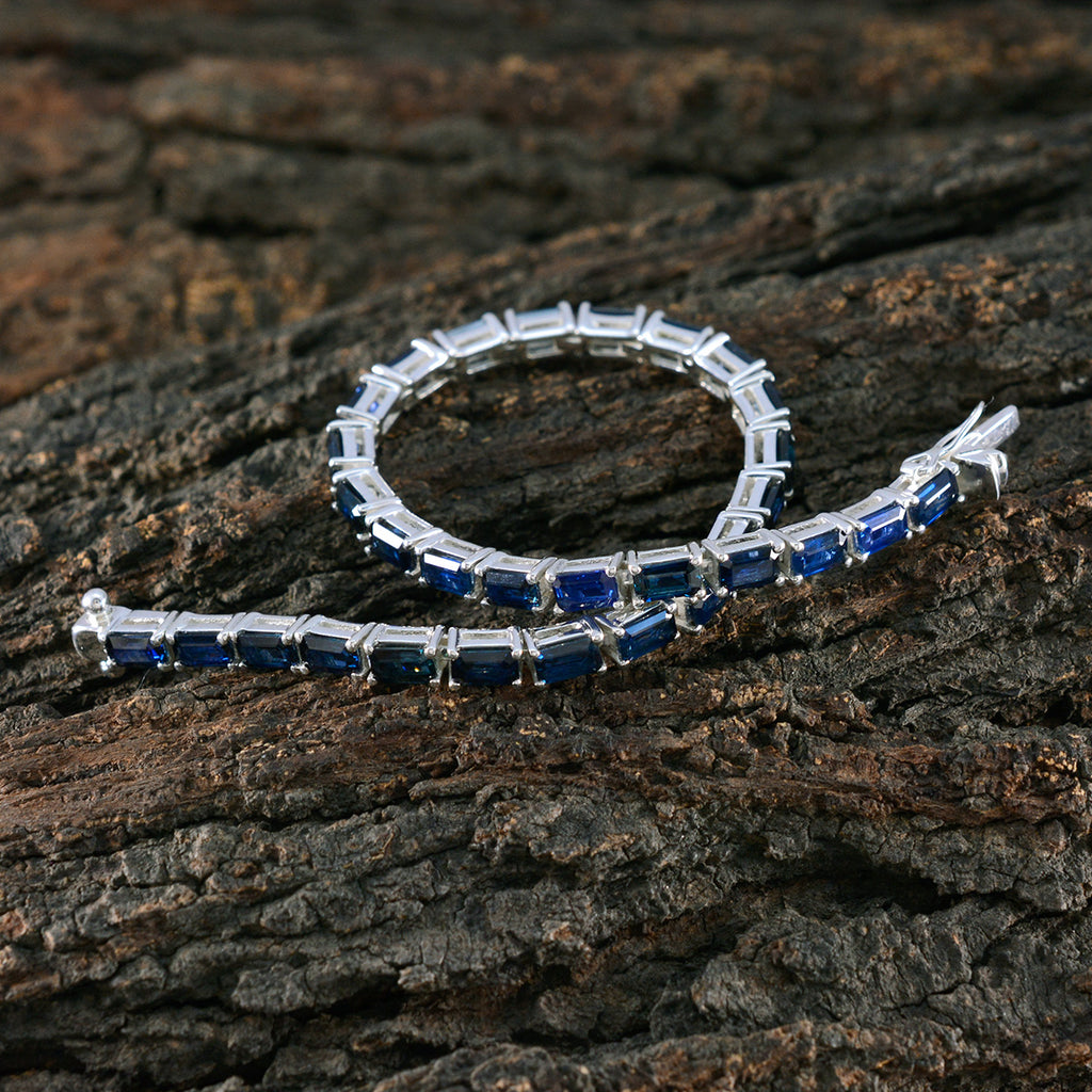 Blue Supphire CZ Thanksgiving Tiny Blue 925 Silver Tennis Bracelet