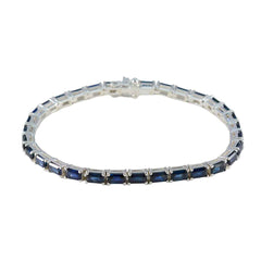 Blue Supphire CZ Thanksgiving Tiny Blue 925 Silver Tennis Bracelet