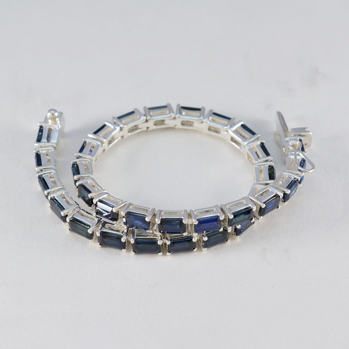 Blue Supphire CZ Thanksgiving Tiny Blue 925 Silver Tennis Bracelet