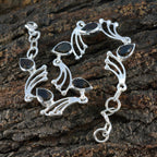 Smoky Quartz The First Day of Spring Minimal Brown Silver Links Bracelet