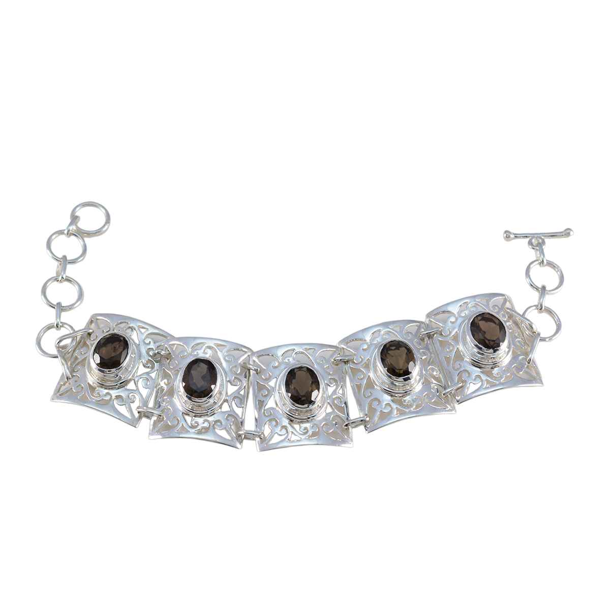 Smoky Quartz Veganuary Tiny Brown Sterling Silver Tennis Bracelet Main image