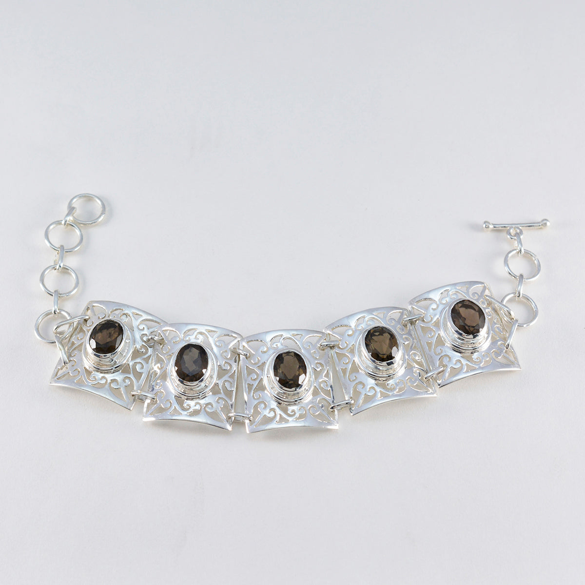 Smoky Quartz Veganuary Tiny Brown Sterling Silver Tennis Bracelet Secondary image