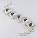 Smoky Quartz Veganuary Tiny Brown Sterling Silver Tennis Bracelet