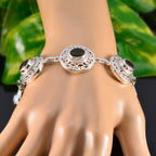 Smoky Quartz Wear Red Day Eye-catching Brown 925 Silver Links Bracelet