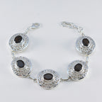 Smoky Quartz Wear Red Day Eye-catching Brown 925 Silver Links Bracelet