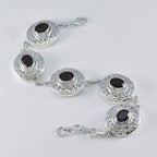 Smoky Quartz Wear Red Day Eye-catching Brown 925 Silver Links Bracelet