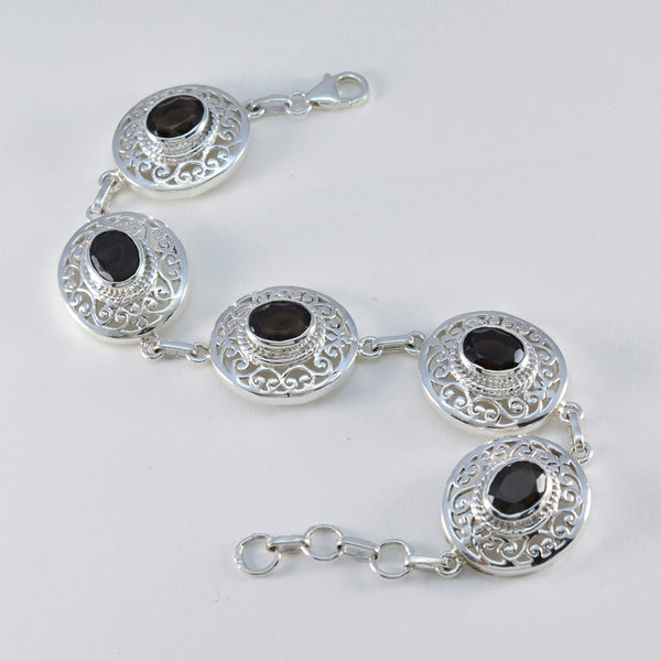 Smoky Quartz Wear Red Day Eye-catching Brown 925 Silver Links Bracelet