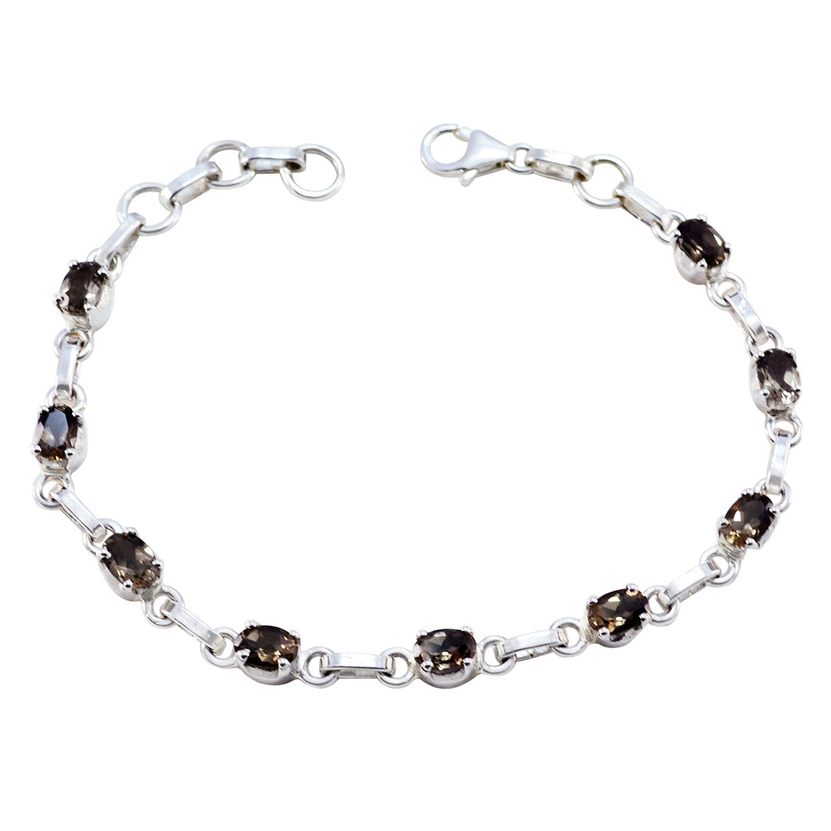 Smoky Quartz Wimbledon Starts Whisper-thin Brown Sterling Silver Links Bracelet Image principale du produit