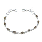 Smoky Quartz Wimbledon Starts Whisper-thin Brown Sterling Silver Links Bracelet