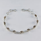 Smoky Quartz Wimbledon Starts Whisper-thin Brown Sterling Silver Links Bracelet