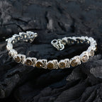 Smoky Quartz Winter Solstice Classic Brown Sterling Silver Tennis Bracelet