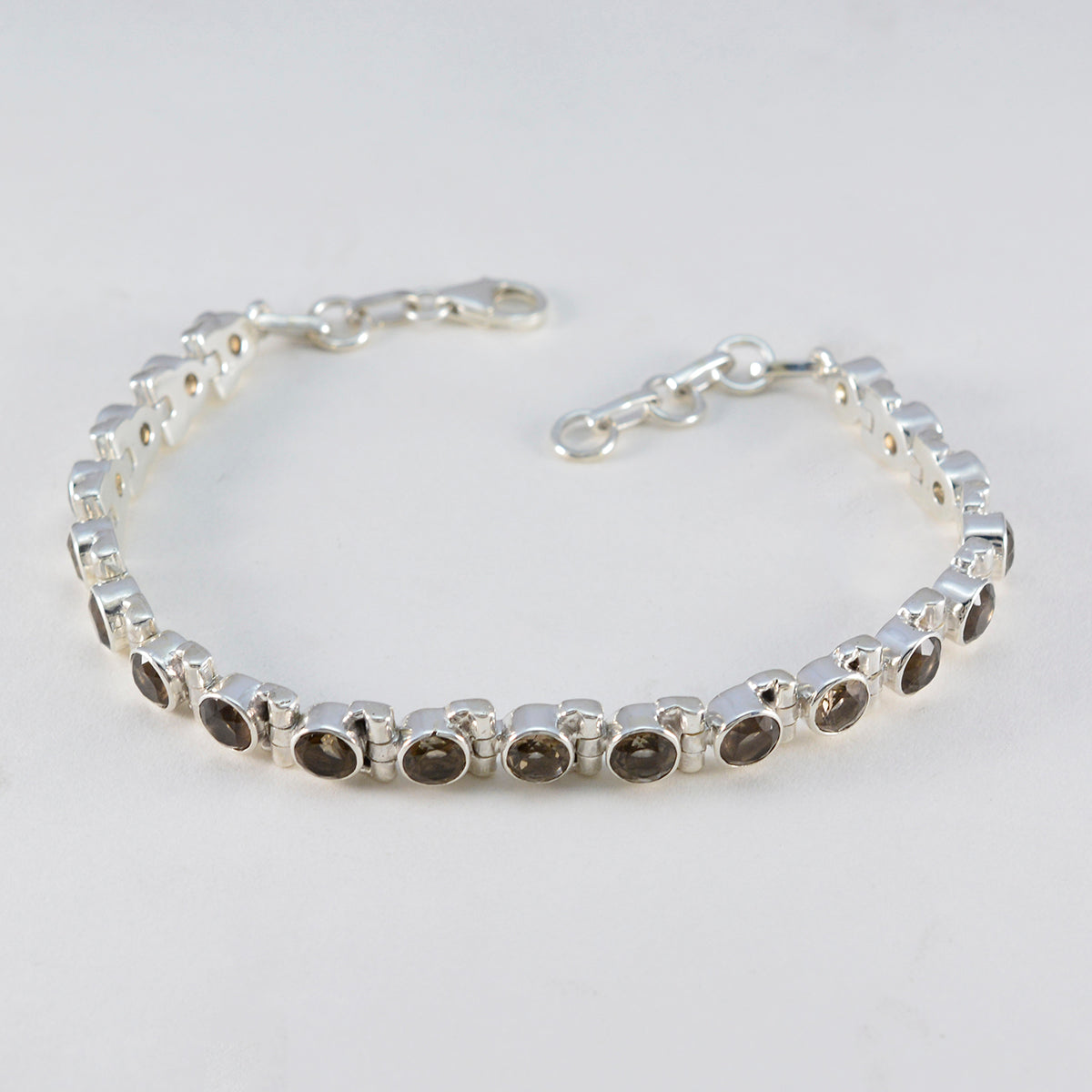 Smoky Quartz Winter Solstice Classic Brown Sterling Silver Tennis Bracelet Secondary image