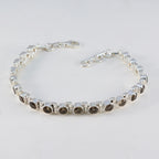 Smoky Quartz Winter Solstice Classic Brown Sterling Silver Tennis Bracelet