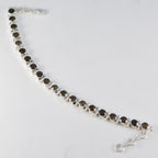 Smoky Quartz Winter Solstice Classic Brown Sterling Silver Tennis Bracelet