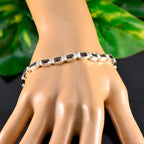 Smoky Quartz Woman’s Day Minimal Brown 925 Silver Tennis Bracelet