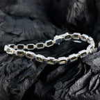 Smoky Quartz Woman’s Day Minimal Brown 925 Silver Tennis Bracelet