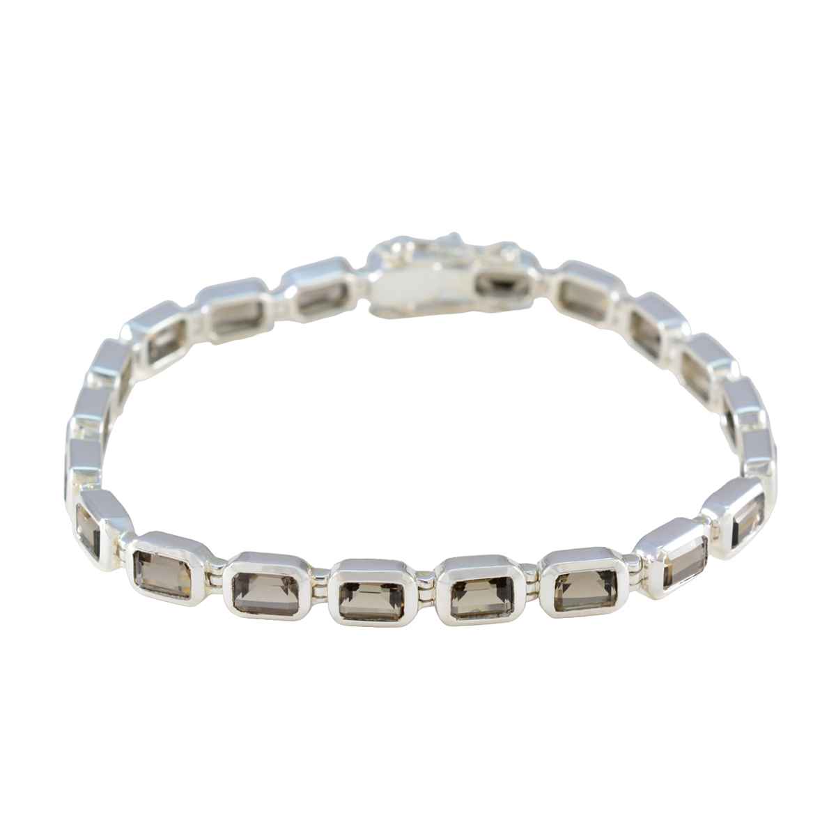 Smoky Quartz Woman’s Day Minimal Brown 925 Silver Tennis Bracelet Главное изображение товара