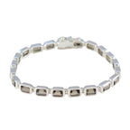 Smoky Quartz Woman’s Day Minimal Brown 925 Silver Tennis Bracelet
