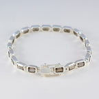 Smoky Quartz Woman’s Day Minimal Brown 925 Silver Tennis Bracelet