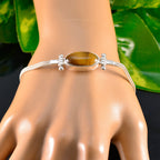Tiger Eye Workwear Featherlight Brown Sterling Silver Chain Bracelet