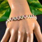 Tourmaline Animal Day Eye-catching multicolor 925 Silver Tennis Bracelet