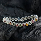 Tourmaline Animal Day Eye-catching multicolor 925 Silver Tennis Bracelet