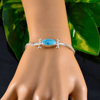Turquoise Baking Day Featherlight Turquoise Silver Chain Bracelet