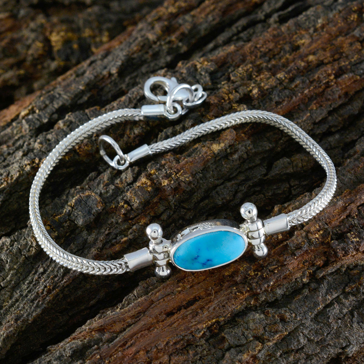 Turquoise Baking Day Featherlight Turquoise Silver Chain Bracelet Secondary image